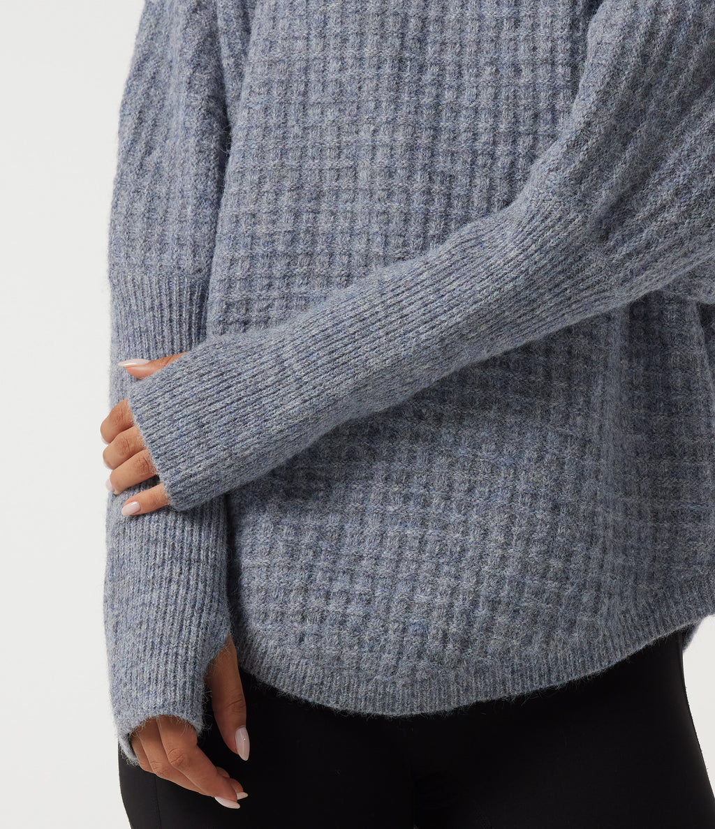 Long Sleeve Curved Hem Casual Jumper with Thumbholes — Tradewinds — view 6