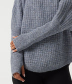Long Sleeve Curved Hem Casual Jumper with Thumbholes — Tradewinds — view 6