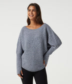 Long Sleeve Curved Hem Casual Jumper with Thumbholes — Tradewinds — view 3