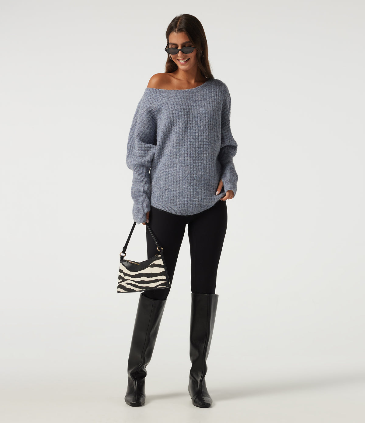 Long Sleeve Curved Hem Casual Jumper with Thumbholes — Tradewinds — view 7