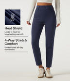 Plush Thermal High Waisted Skinny Casual Trousers with Pockets — Overture — view 1
