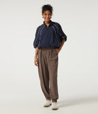 High Waisted Corduroy Casual Trousers with Pockets — Acorn — view 6