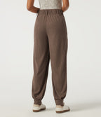 High Waisted Corduroy Casual Trousers with Pockets — Acorn — view 2