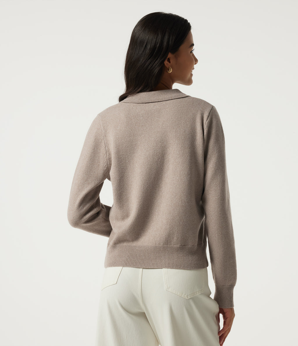 Polo Long Sleeve Work Jumper — Savannah Tan — view 2
