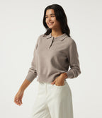 Polo Long Sleeve Work Jumper — Savannah Tan — view 3