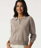 Polo Long Sleeve Work Jumper — Savannah Tan — view 1