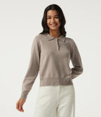 Polo Long Sleeve Work Jumper — Savannah Tan — view 4