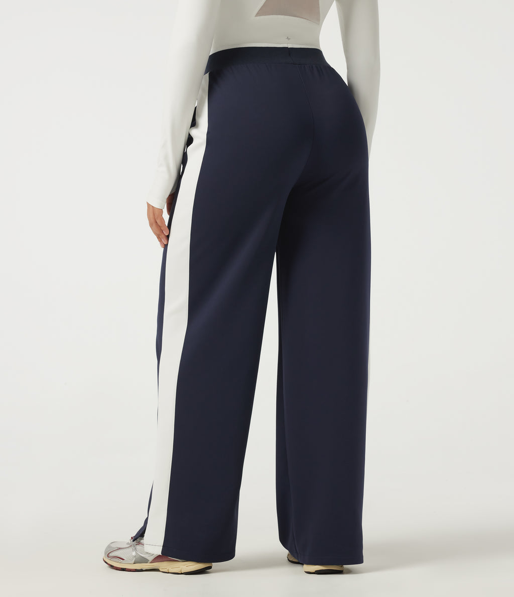 High Waisted Drawstring Straight Leg Color Block Casual Sweatpants with Pockets — Overture — view 2