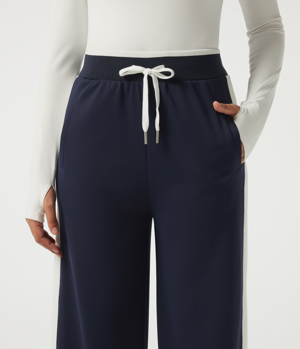 High Waisted Drawstring Straight Leg Color Block Casual Sweatpants with Pockets — Overture — view 4