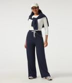 High Waisted Drawstring Straight Leg Color Block Casual Sweatpants with Pockets — Overture — view 6
