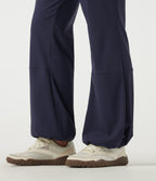Wrinkle Recovery Mid Rise Drawstring Quick Dry Hiking Trousers with Pockets-UPF40+ — Peacoat — view 7