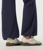 Wrinkle Recovery Mid Rise Drawstring Quick Dry Hiking Trousers with Pockets-UPF40+ — Peacoat — view 8