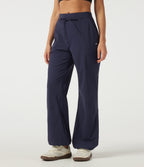 Wrinkle Recovery Mid Rise Drawstring Quick Dry Hiking Trousers with Pockets-UPF40+ — Peacoat — view 3