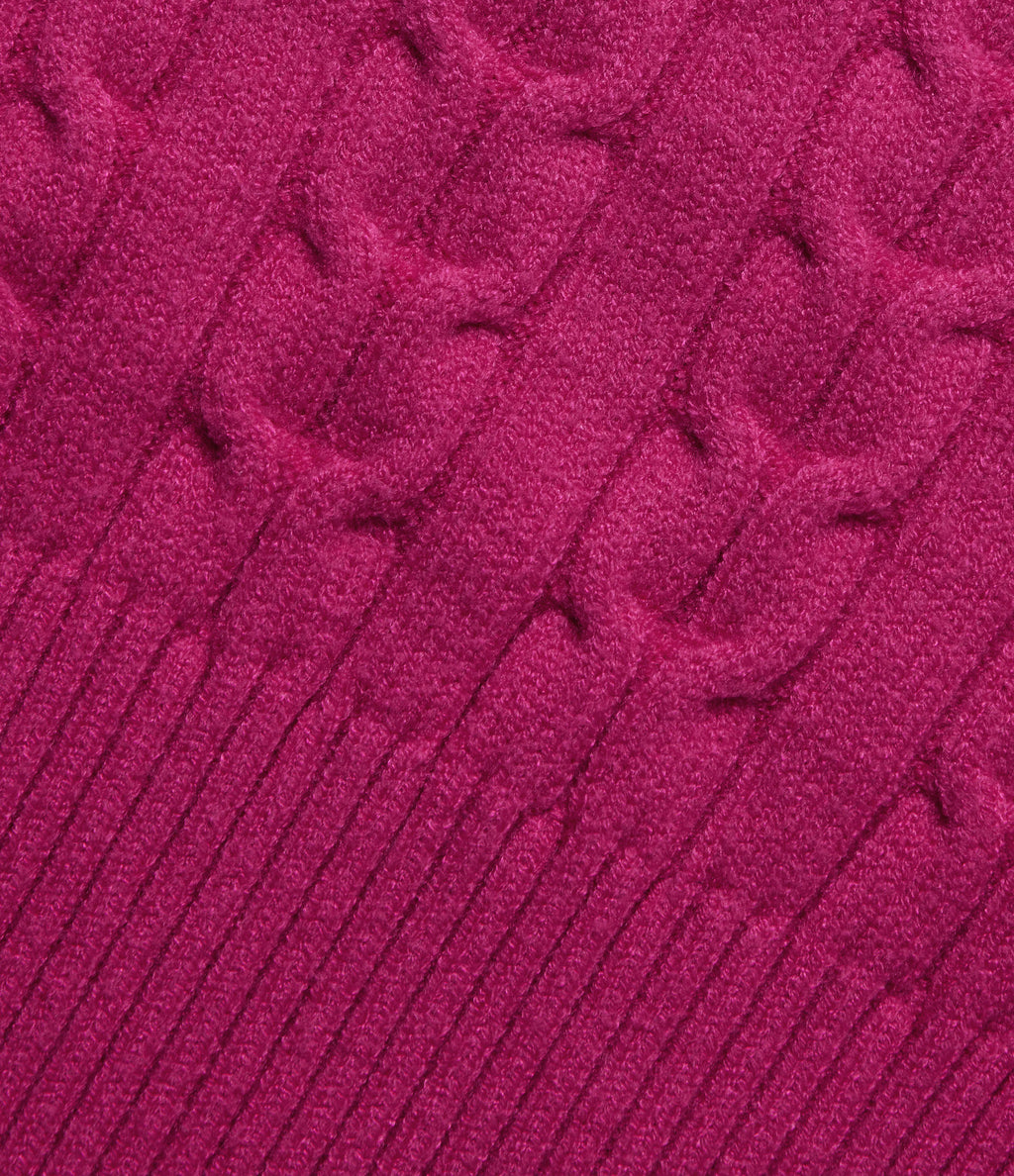 Hooded Slim Long Sleeve Casual Jumper — Raspberry Rose — view 8