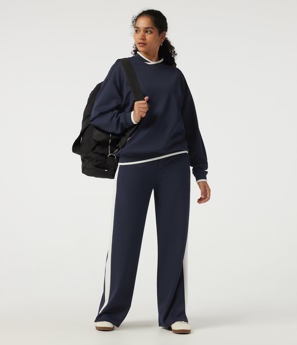 Mock Neck Long Sleeve Casual Pullover Sports Sweatshirt — Overture — view 7