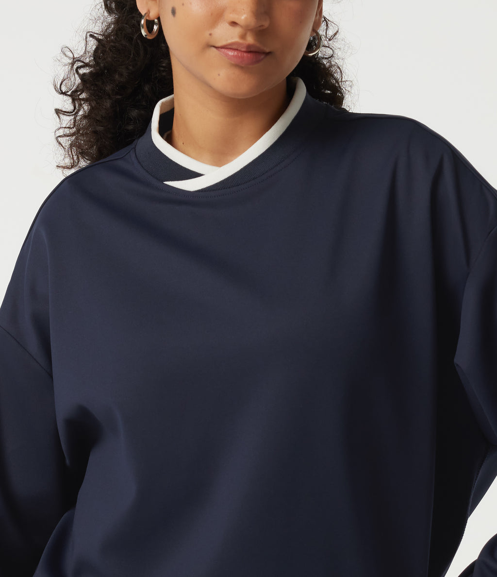 Mock Neck Long Sleeve Casual Pullover Sports Sweatshirt — Overture — view 5