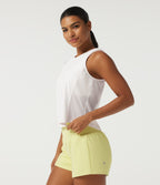 Airy InstantCool Round neck Contrast Mesh Curved Hem Running Tank Top — White — view 3