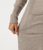 Long Sleeve Open Front Casual Cardigan with Pockets — Doeskin — view 6