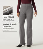High Waisted Flare Work Trousers with Pockets — Silent Storm — view 1