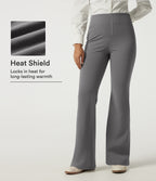 High Waisted Flare Fleece Work Trousers with Pockets — Silent Storm — view 1