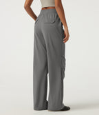 2.0 Pet Hair Resistant High Waisted Adjustable Hem Running Joggers with Pockets — Silent Storm — view 2