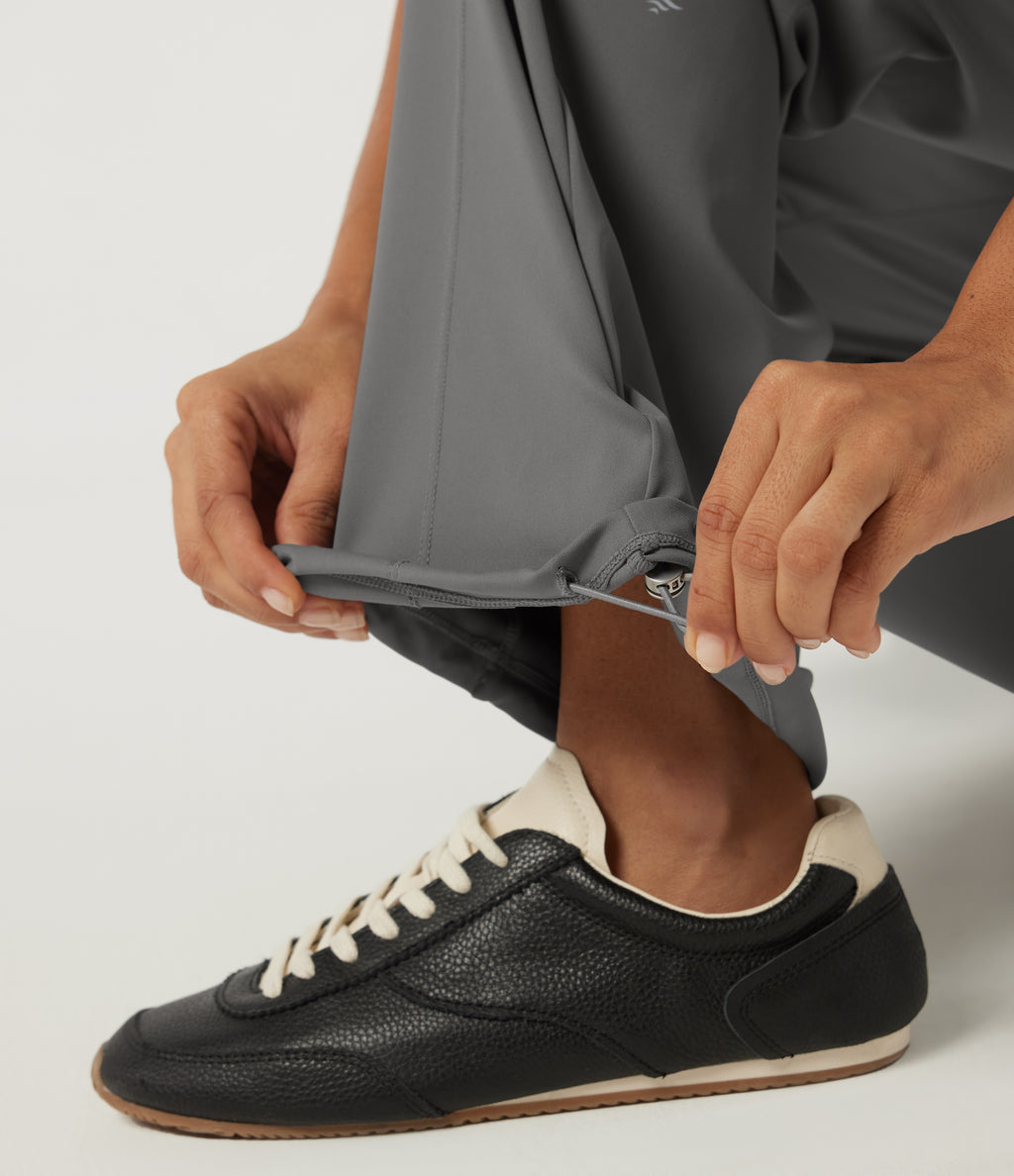 2.0 Pet Hair Resistant High Waisted Adjustable Hem Running Joggers with Pockets — Silent Storm — view 5
