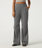 2.0 Pet Hair Resistant High Waisted Adjustable Hem Running Joggers with Pockets — Silent Storm — view 3