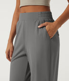 2.0 Pet Hair Resistant High Waisted Adjustable Hem Running Joggers with Pockets — Silent Storm — view 6