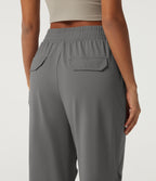 2.0 Pet Hair Resistant High Waisted Adjustable Hem Running Joggers with Pockets — Silent Storm — view 7