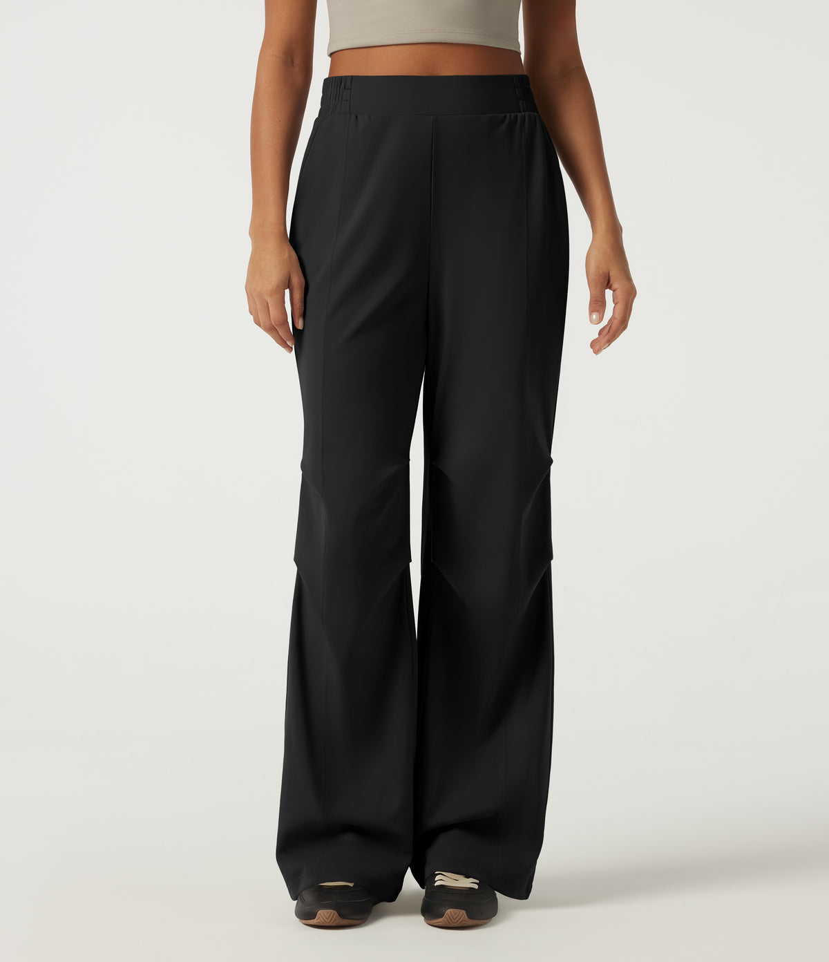 2.0 Pet Hair Resistant High Waisted Adjustable Hem Running Joggers with Pockets — Black — view 9