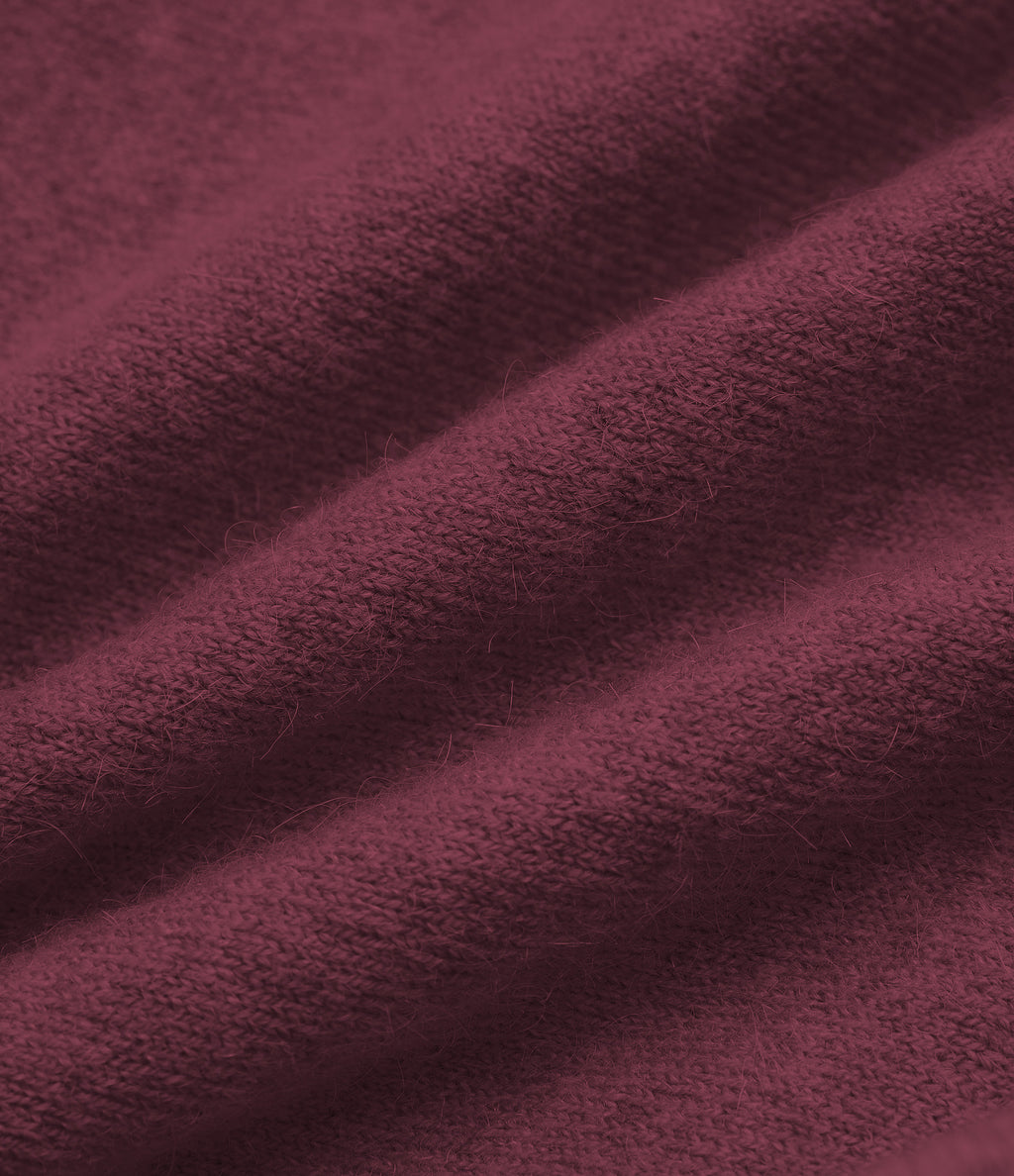 V Neck Long Sleeve Work Sweater — Burgundy — view 8