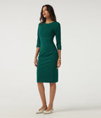 3/4 Sleeve Bodycon Work Midi Dress — Bayberry — view 3