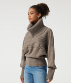 High Neck Long Sleeve Casual Sweater — Plaza Taupe — view 3