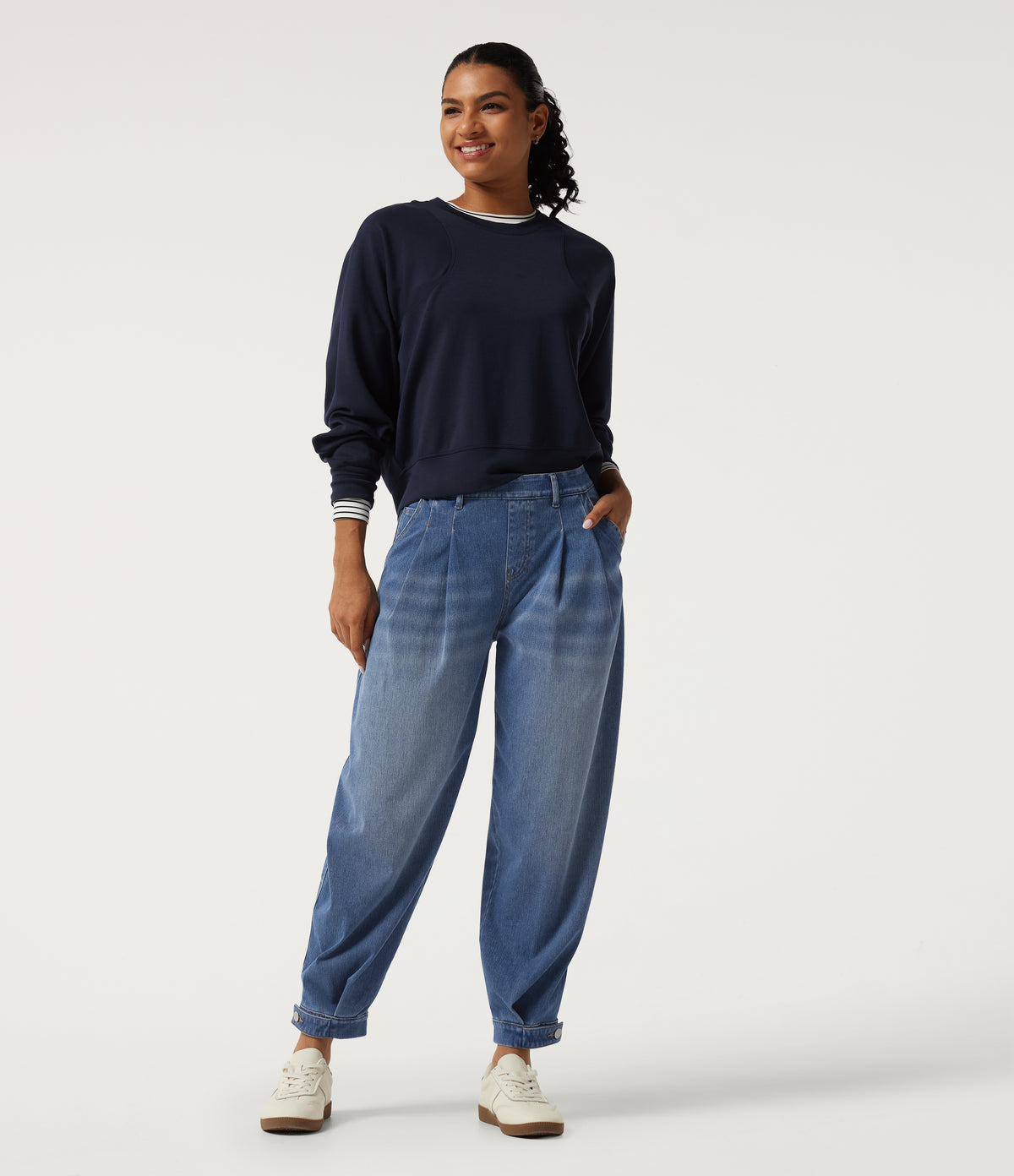 Mid Rise Casual Jeans with Pockets — Blue Jasper Denim — view 8