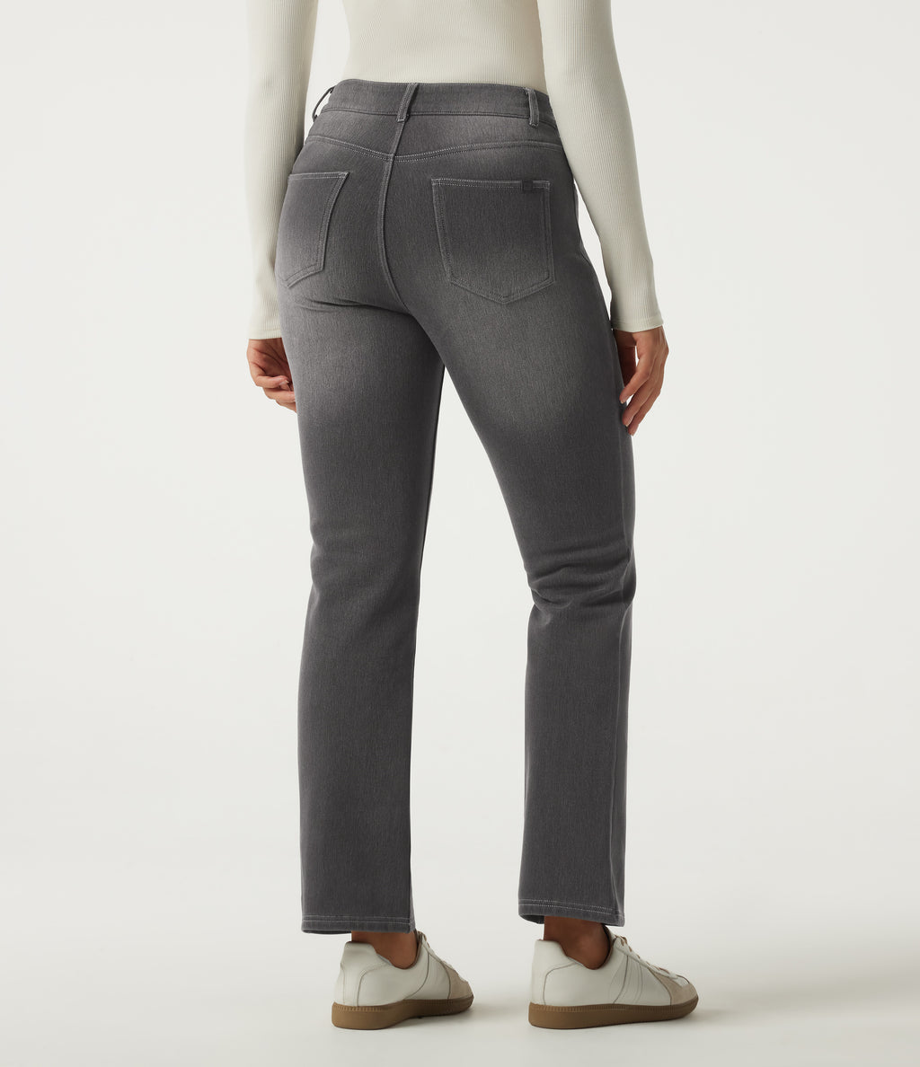 Mid Rise Bootcut Fleece Casual Cotton Jeans with Pockets — Iron Gate Denim — view 2