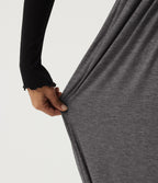 High Waisted Tummy Control Casual Sweatpants with Pockets — Darl Gray Floral Yarn — view 6