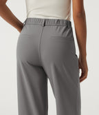 High Waisted Straight Leg Work Trousers with Pockets — Silent Storm — view 5