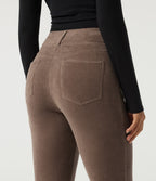 Mid Rise Bootcut Corduroy Casual Trousers with Pockets — Acorn — view 5