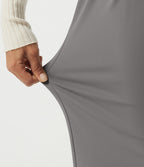 High Waisted Drawstring Tapered Pleated Work Trousers with Pockets — Silent Storm — view 6