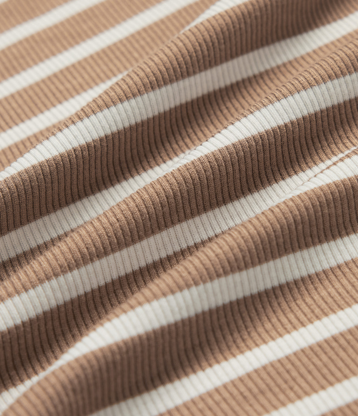 Ribbed Knit Mid Rise Asymmetric Ruched Stripe Maxi Casual Mermaid Skirt — Birch Stripe — view 7
