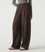 Mid Rise Barrel Leg Casual Sweatpants with Pockets — Fresh Bark — view 3