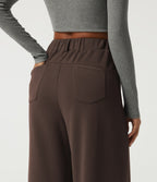 Mid Rise Barrel Leg Casual Sweatpants with Pockets — Fresh Bark — view 5