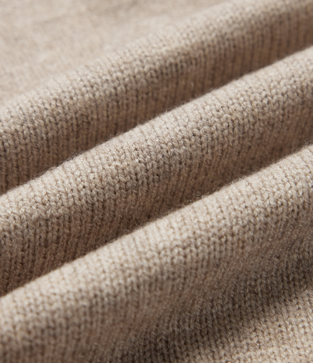 V Neck Long Sleeve Casual Sweater — Daywall Beige — view 7