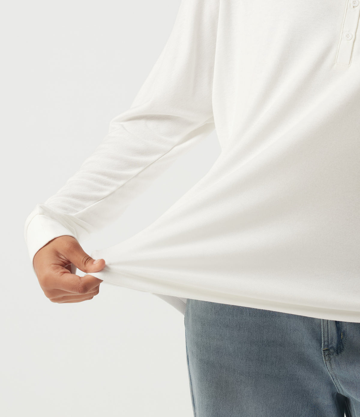 Sweetheart Neck Long Sleeve Casual Top — White — view 7