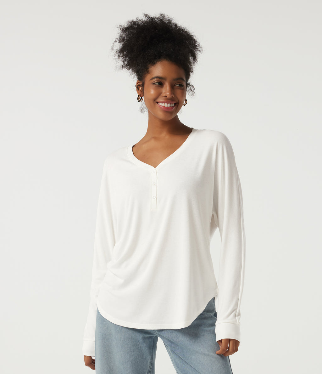 Sweetheart Neck Long Sleeve Casual Top — White — view 4