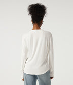 Sweetheart Neck Long Sleeve Casual Top — White — view 2