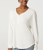 Sweetheart Neck Long Sleeve Casual Top — White — view 5