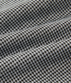 High Waisted Pintuck Bootcut Houndstooth Work Trousers with Pockets — Star White Houndstooth — view 8