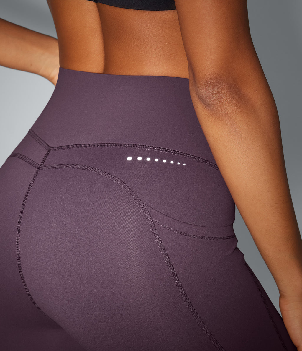 Speedwave High Waisted Tummy Control Skinny Reflective Dots Training & Running Leggings with Pockets — Dusky Evening purple — view 6