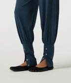 Airy High Waisted Drawstring Ruched Yoga Joggers with Pockets — Majolica Blue — view 8